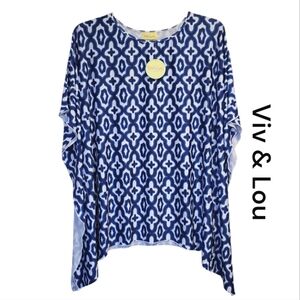 NWT Viv & Lou Women's Top/Tunic/Cover-Up Abstract Print Comfy Size L/XL